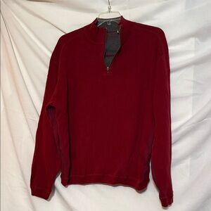 Tommy Bahama cotton Men's Burgundy Zip-Up Sweater